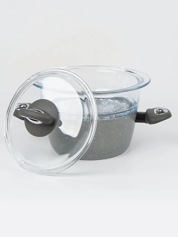 Кастрюля-пароварка со вставкой с крышкой Le Granit Sabatier на 4 литра для индукционной плиты — фото 1