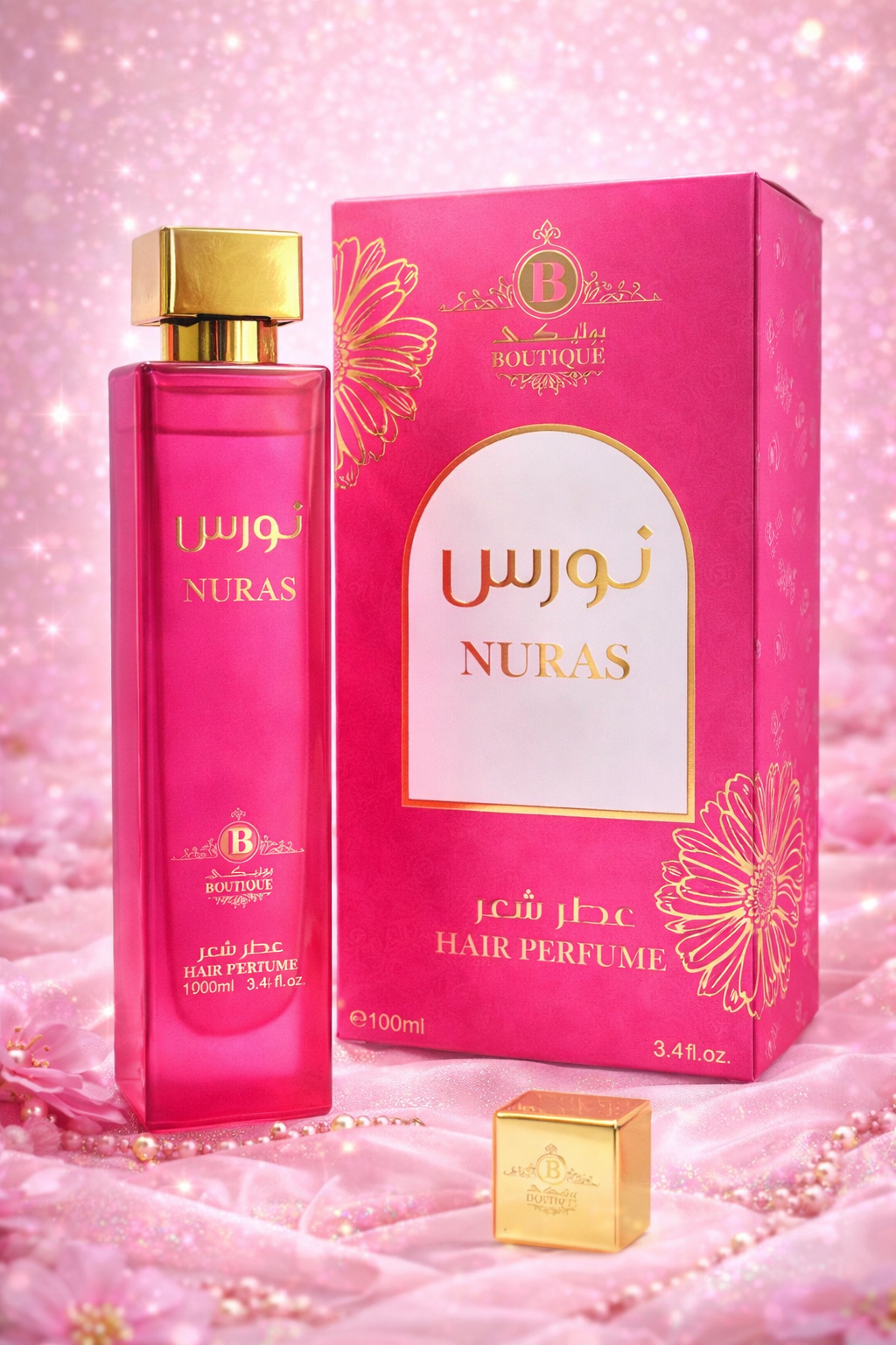 Парфюмерные духи для волос Boutique Nuras, с кератином, 100мл