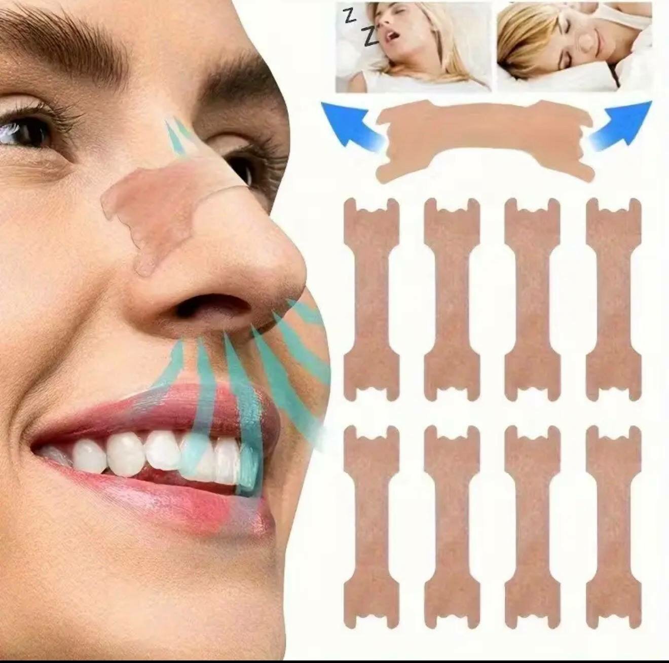 Пластырь для носа Пластырь ингалятор от насморка от храпа легкое дыхание