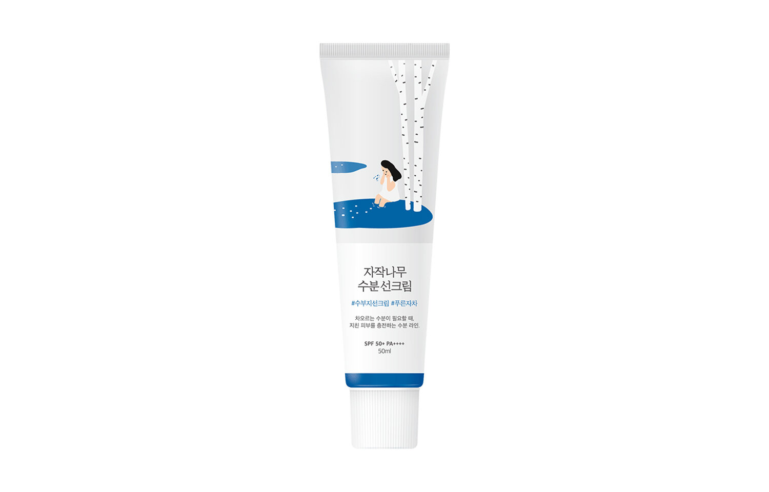 Солнцезащитный лосьон унисекс ROUND LAB White Birch, 50мл, без остатка осветляющий SPF50+PA++++