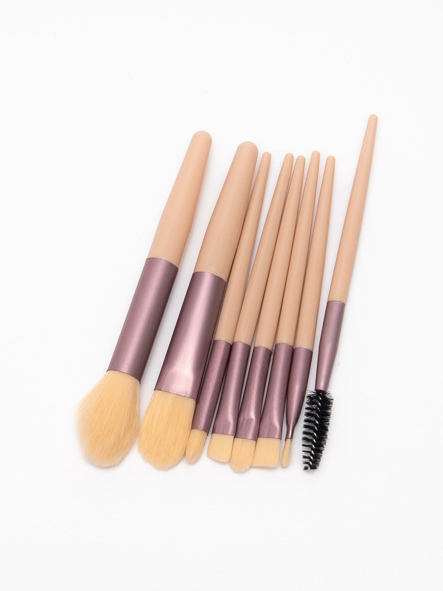 Набор кистей для макияжа "Универсальные", 8 шт, пластик, бежевый, 11 см