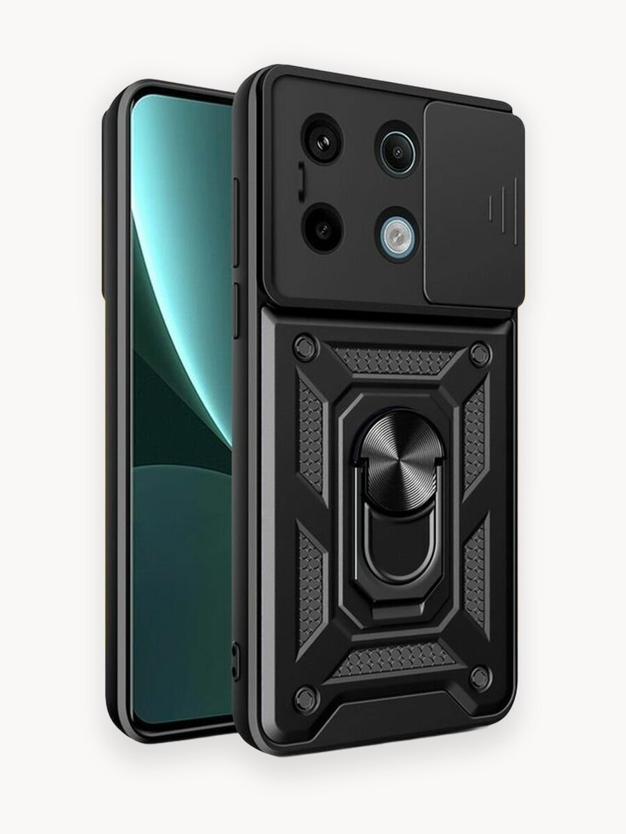 Чехол О'кейси, противоударный, магнитный, для Xiaomi Redmi Note 13 Pro/Poco M6 Pro, черный