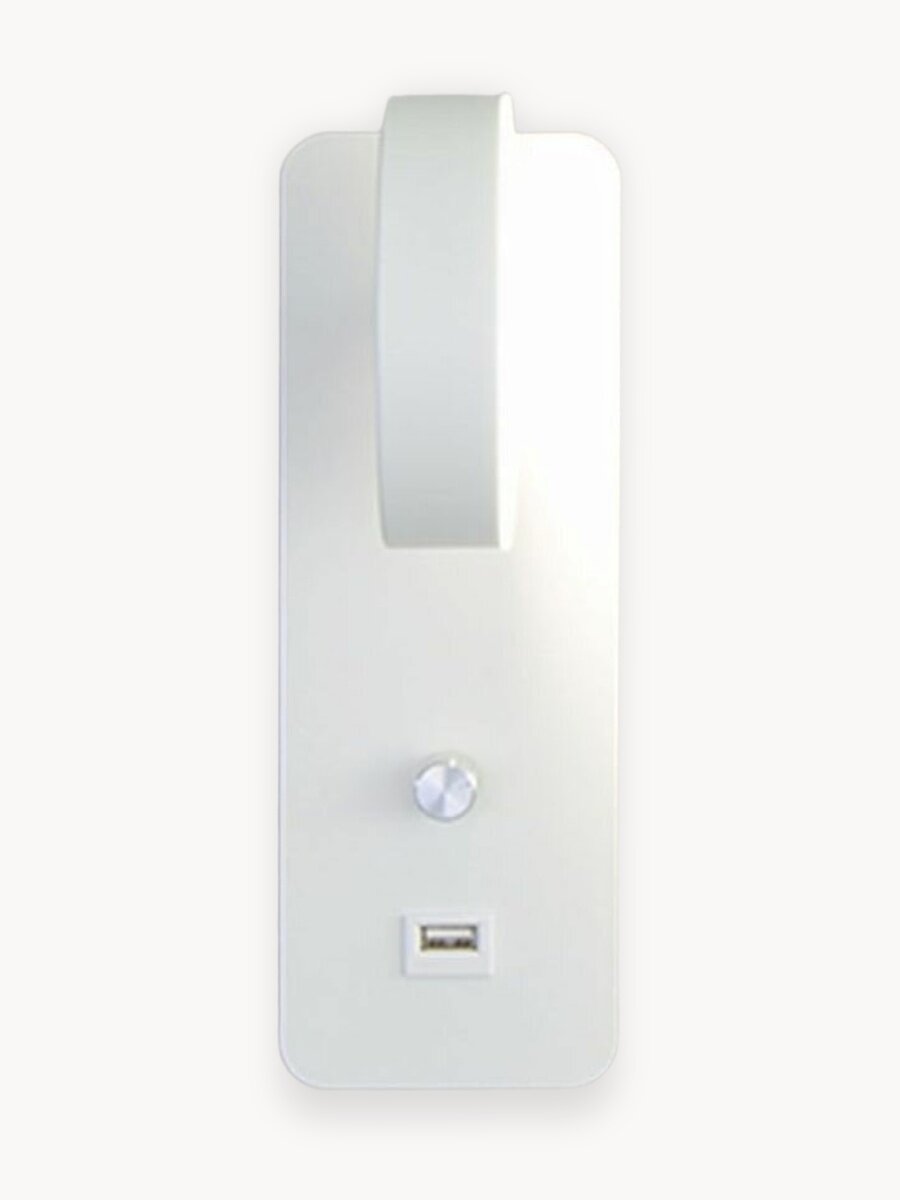 Светильник настенный с диммирующим выключателем и USB портом для зарядки 5V 2100mAm Белый