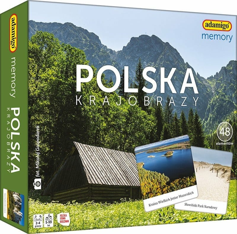 Головоломка Adamigo Memory пейзажи Польши, игра на память для детей