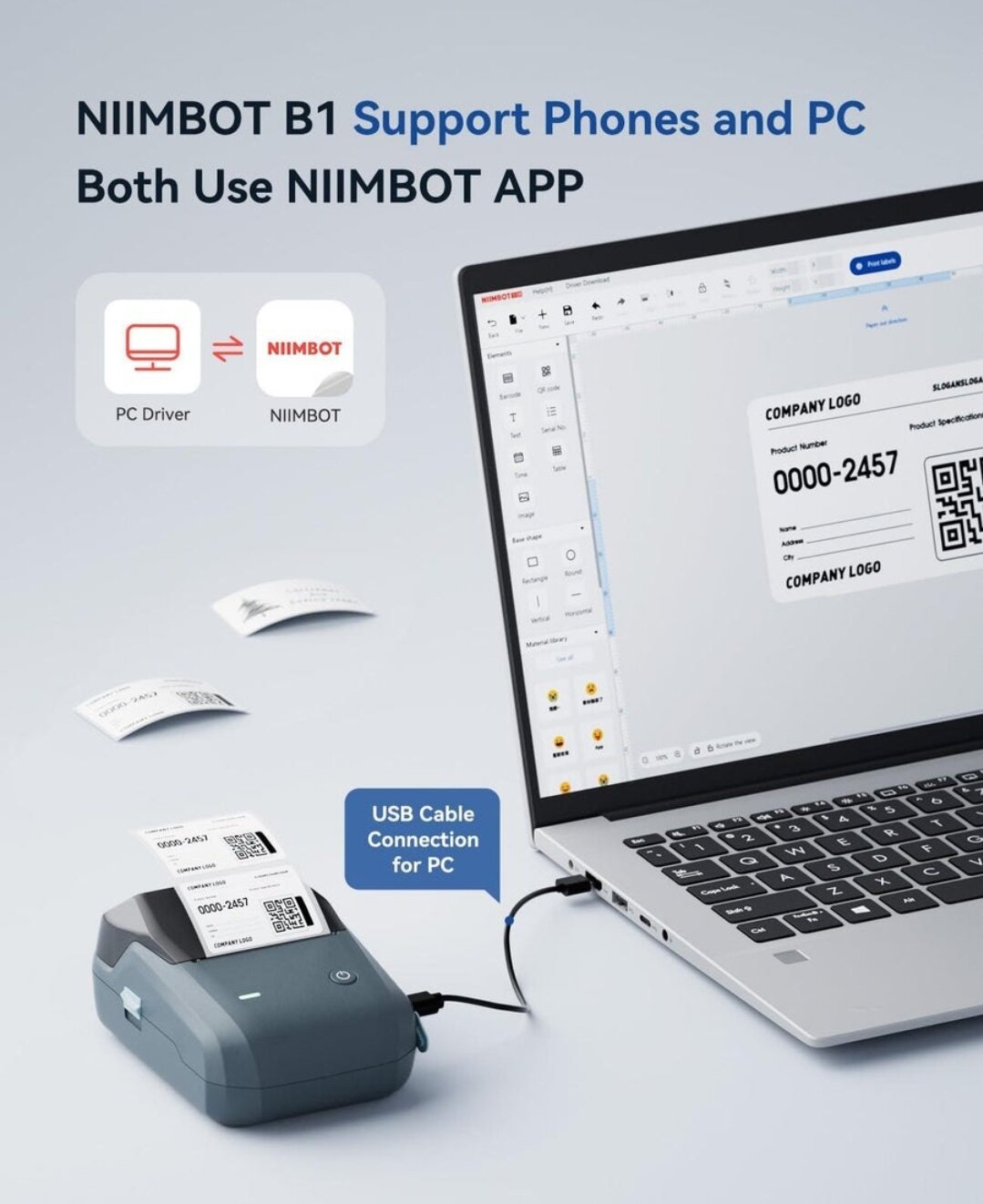 Смарт мини-принтер NIIMBOT B1 label maker термопринтер штрихкода — фото 1