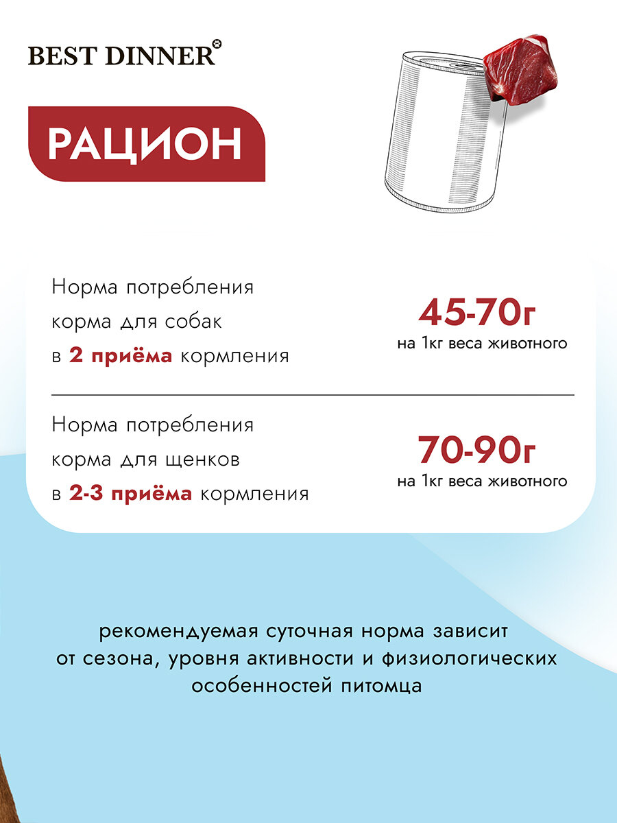 Влажный диетический корм Best Dinner Vet Profi GastroIntestinal для собак при заболевании ЖКТ Говядина с сердцем (6шт х 340гр) — фото 1