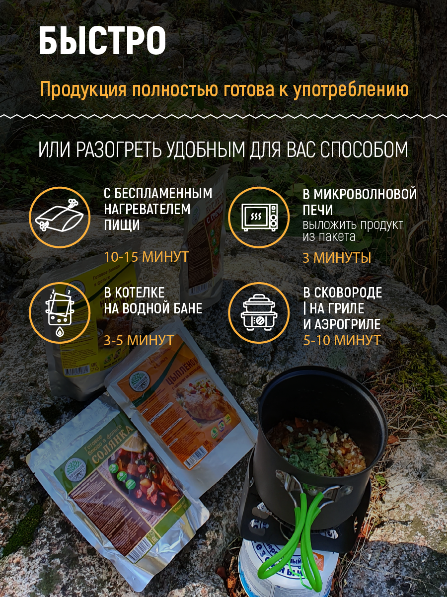 Готовое блюдо Кронидов Курица с сыром и грибами Готовая еда/ Консервы натуральные Набор 3 шт. по 300 г — фото 1
