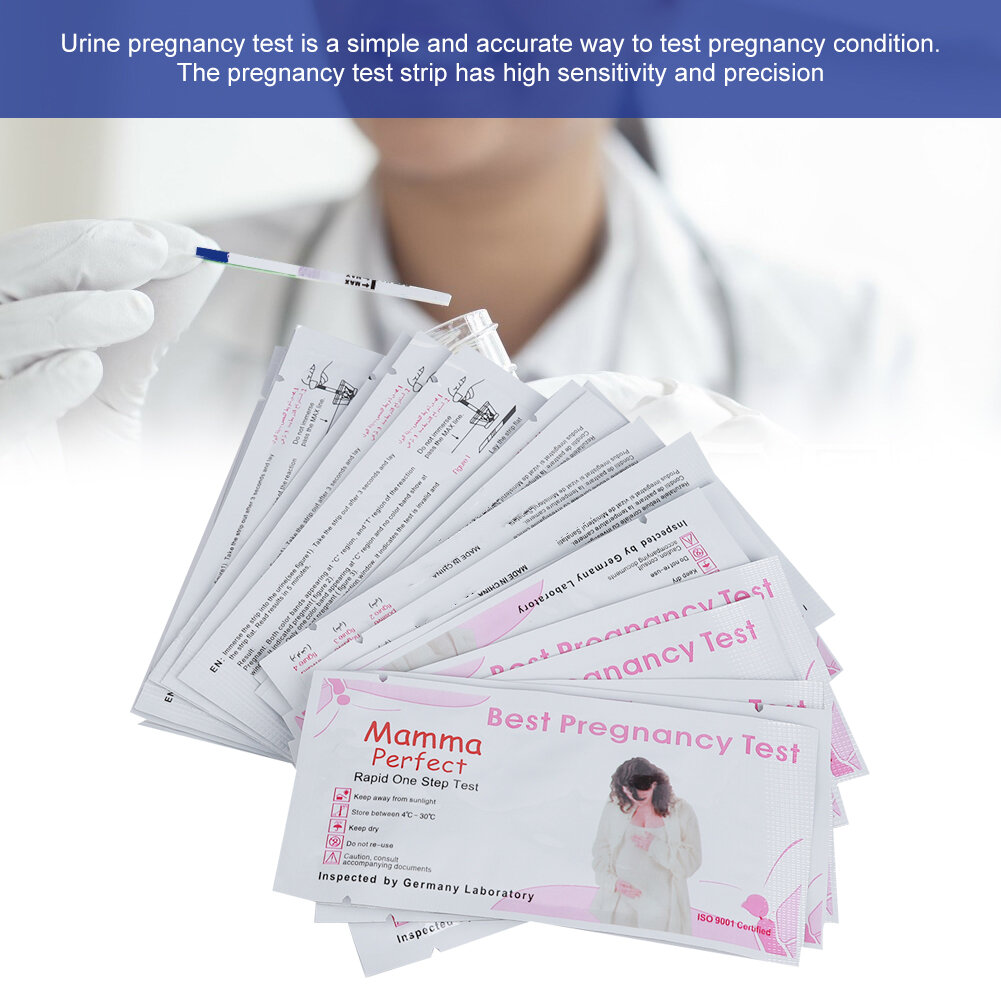 Тесты На Овуляцию 20pcs / Bag Early Pregnancy Test Strip LH Urine Tester Kit Rapid Display for Women(PinkWhite Strip)