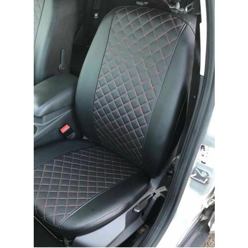 Авточехлы с Ромбом на Volkswagen Polo седан V 2009-2020 сплошная задняя спинка 10800₽