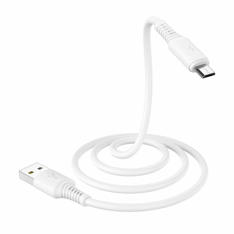 Кабель для зарядки Borofone BX47 USB-A - Micro USB, 1 м, белый, 2,4 A — фото 1