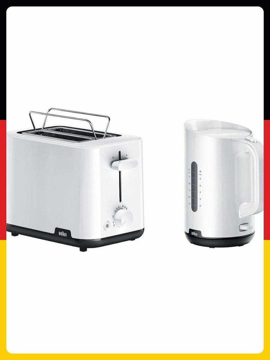 Набор с электрическим чайником Braun Breakfast Collection Breakfast 1 - White (WK1100. WH & HT1010. WH)