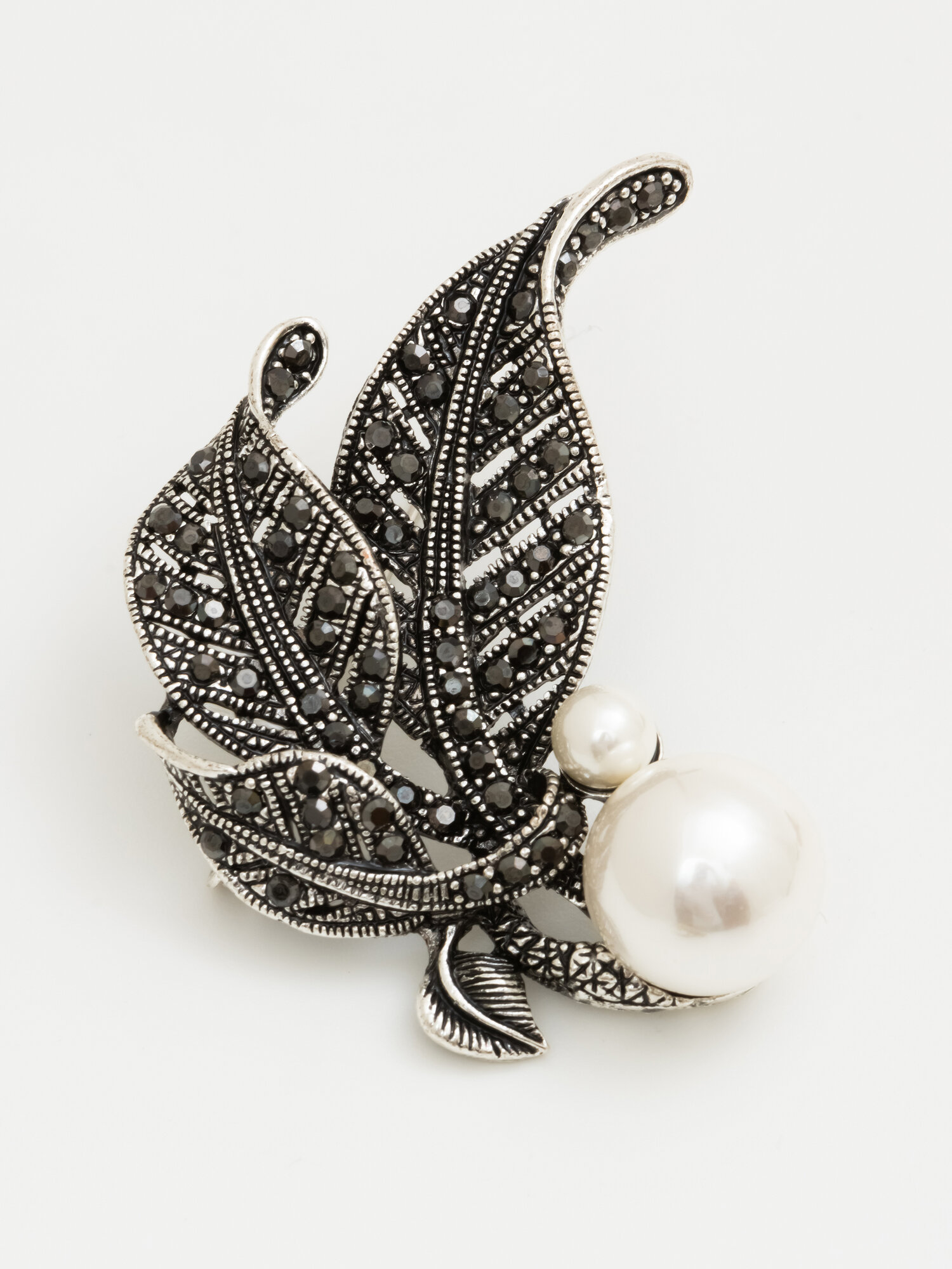 Брошь ЖемАрт, жемчуг имитация, кристалл