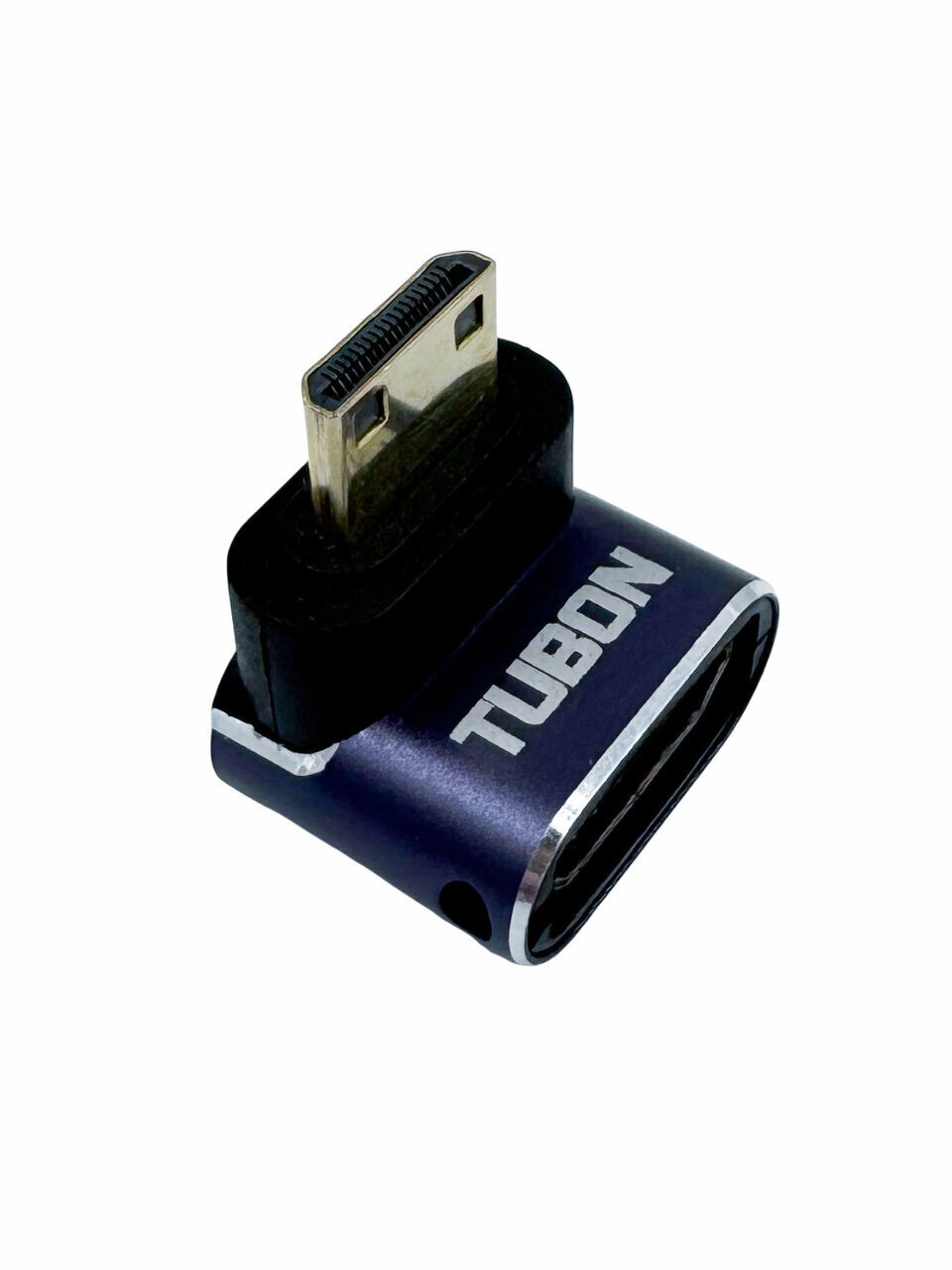 Переходник адаптер Mini HDMI (M) - HDMI (F) Угловой 2.1 8K60Hz AHM05 — фото 1