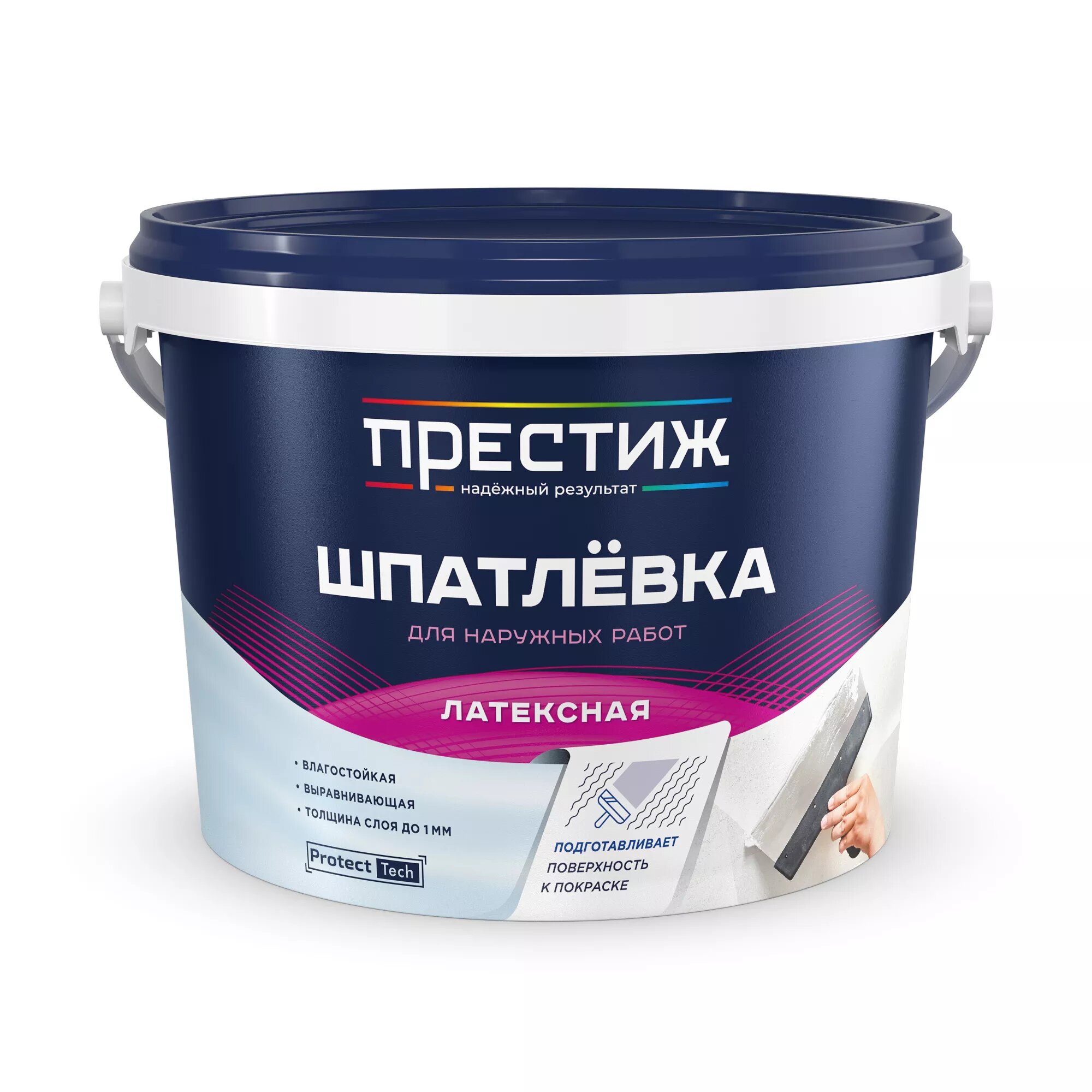 Шпатлевка латексная Престиж 5 кг белая тонкослойная для наружных работ