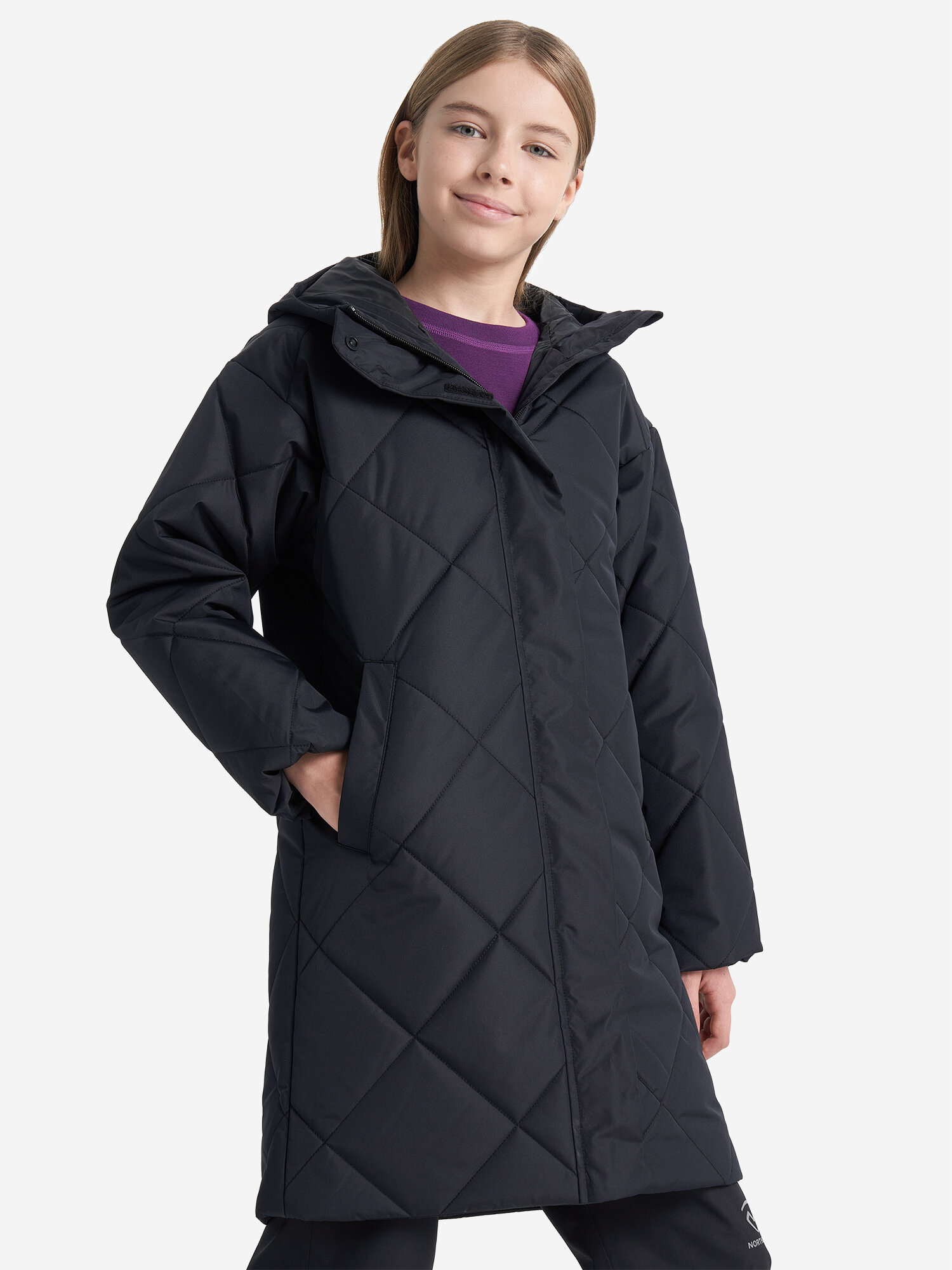 Куртка OUTVENTURE Travel Girls' Padded Jacket размер 158-164 черный