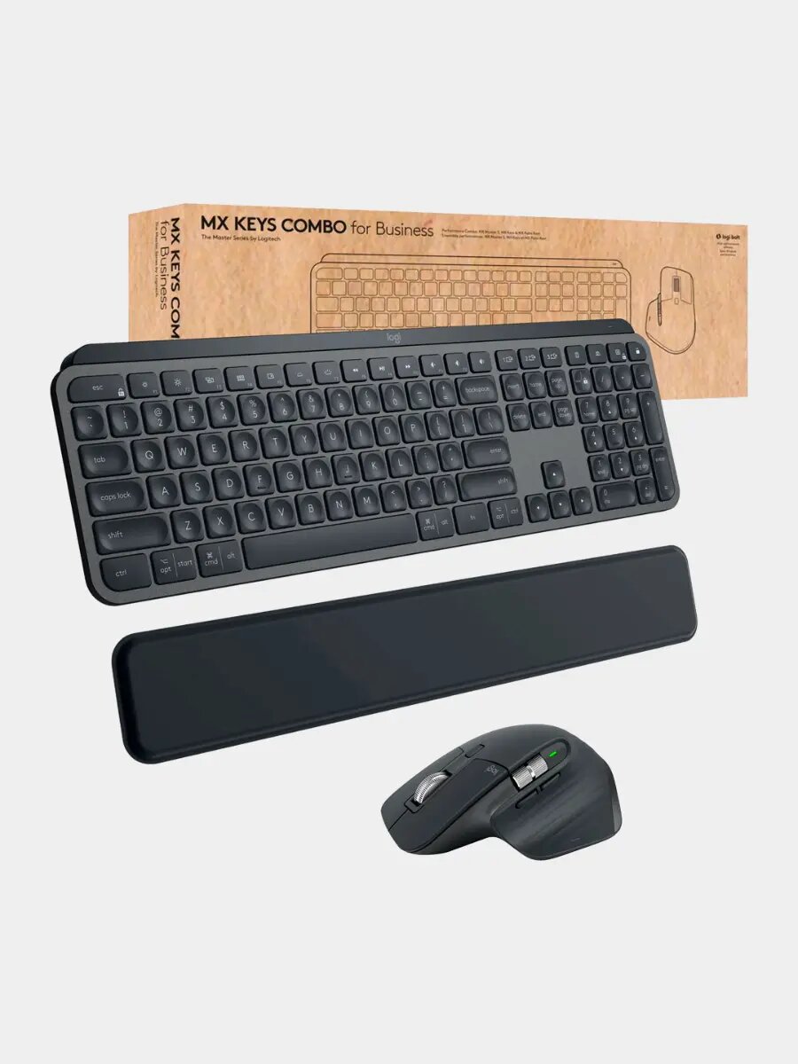 Клавиатура и мышь Logitech Mx Keys Combo for Business , английская раскладка