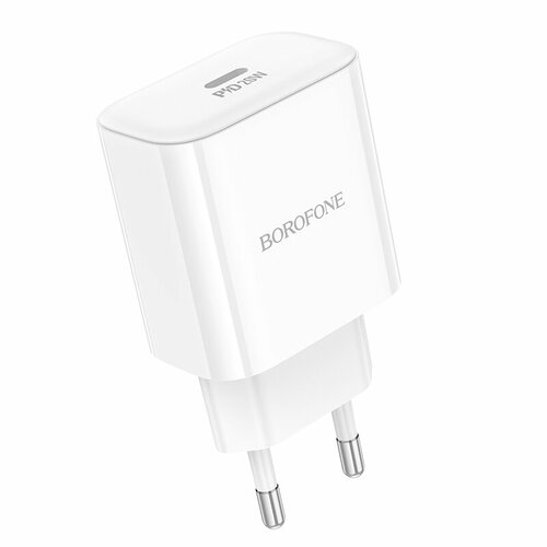 фото Зарядное устройство borofone ba81a pd, type-c, для быстрой зарядки, белый