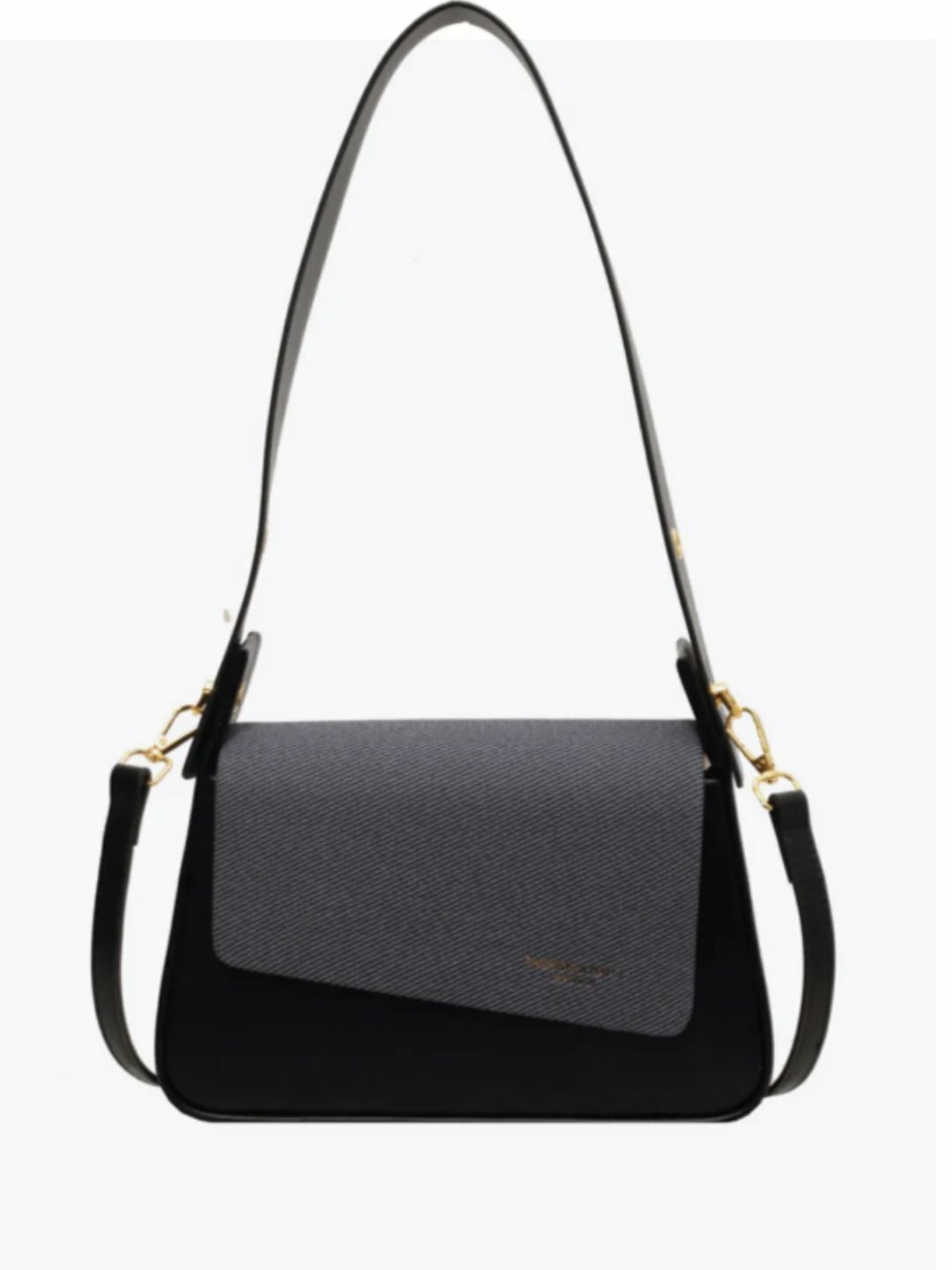 Сумка  Asymmetric Flap Round CrossBag, фактура гладкая, серый