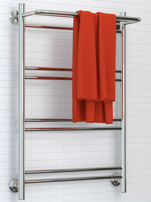 Полотенцесушитель водяной с полкой Сунержа ВПС-51П 80x40 мм нержавеющая сталь 3/4" цвет белый - фото №3