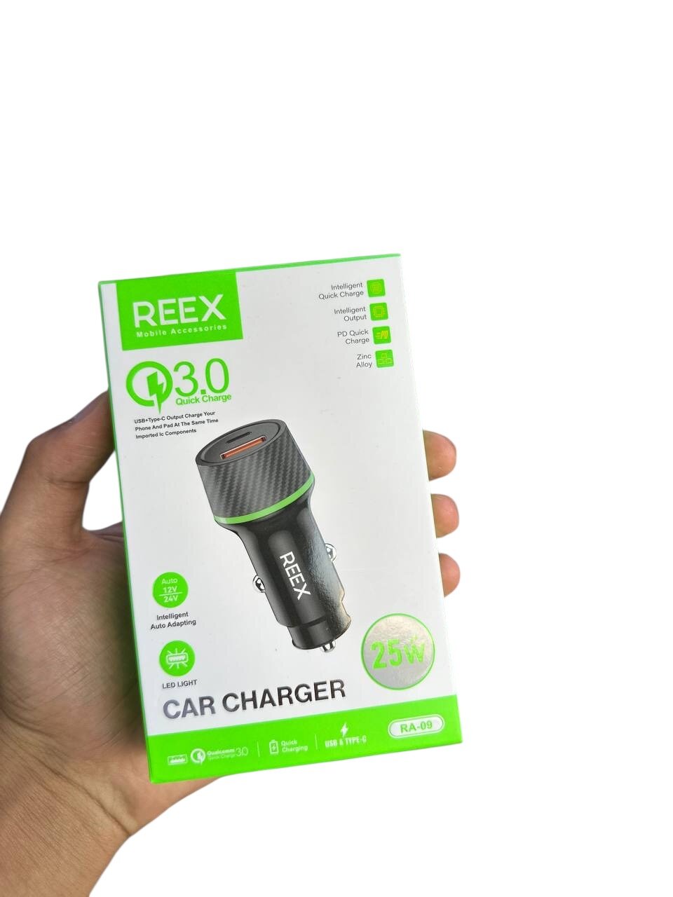 Автомобильное зарядное устройство REEX RA-09 25W (хорошее качество)