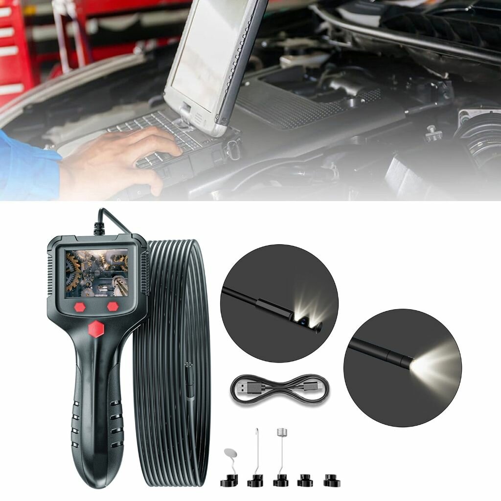 Специальные инструменты для автомобилей Портативный диагностический прибор для автомобилей с экраном - 2 метра - фронтальное зеркало