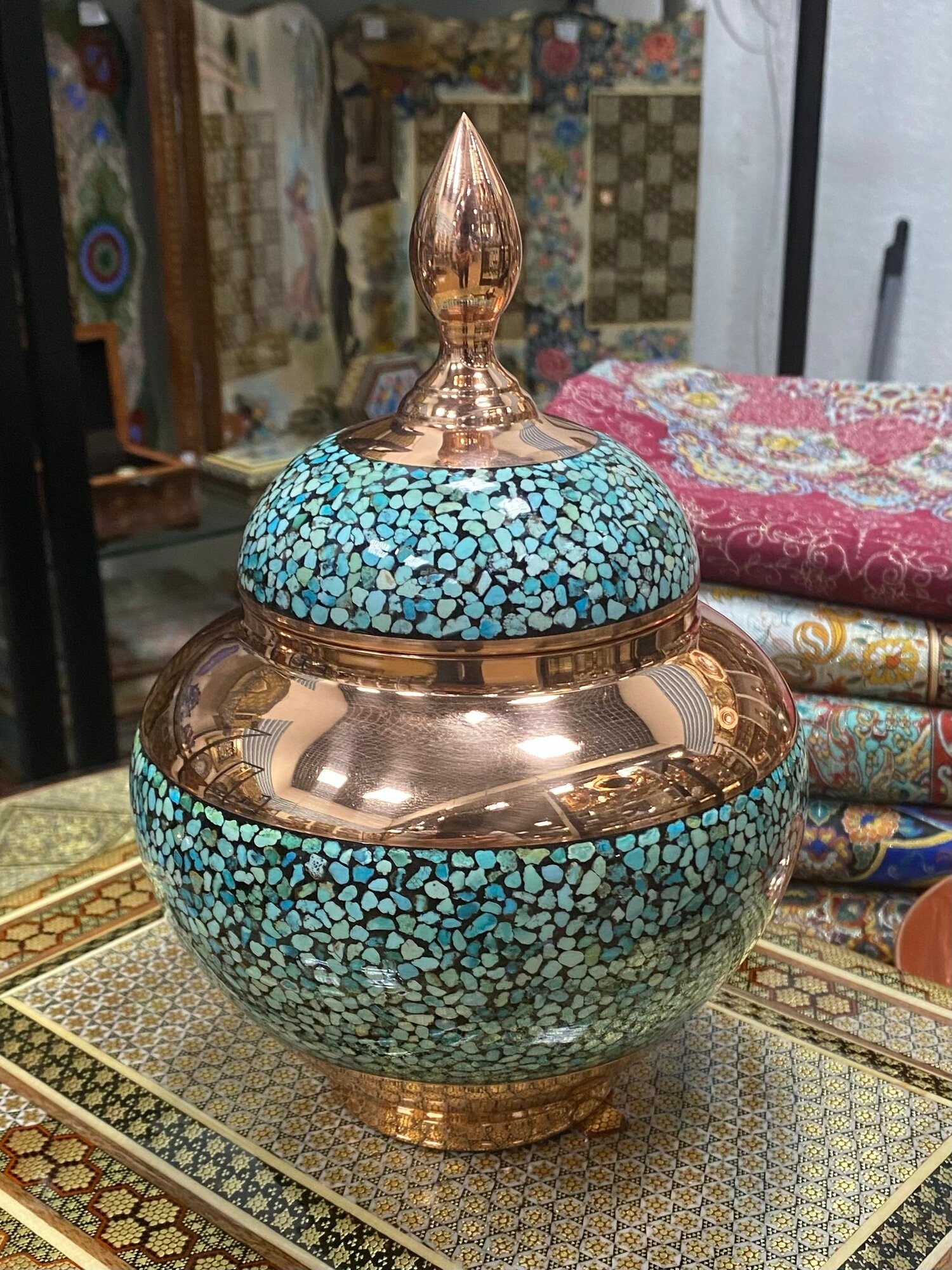 Сахарница Персидский Базар "Фирузе", ручная работа, диаметр 11см, 570г