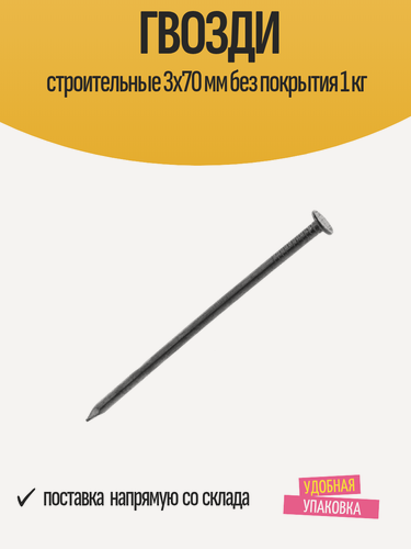 Изображение товара Гвозди "Восход-Метиз" строительные 3x70 мм, без покрытия,1 кг