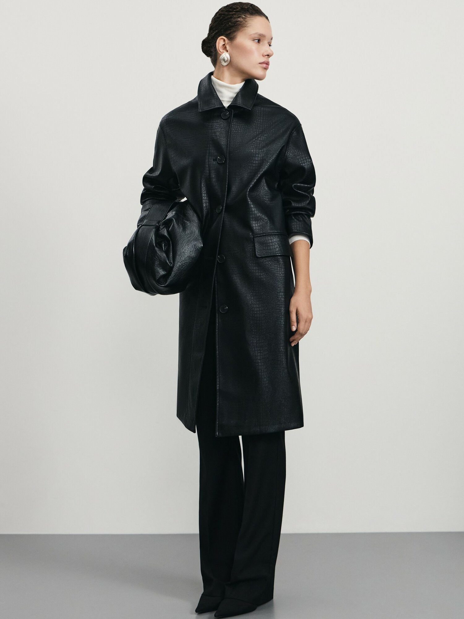 Плащ Zarina, размер XL (RU 50), черный