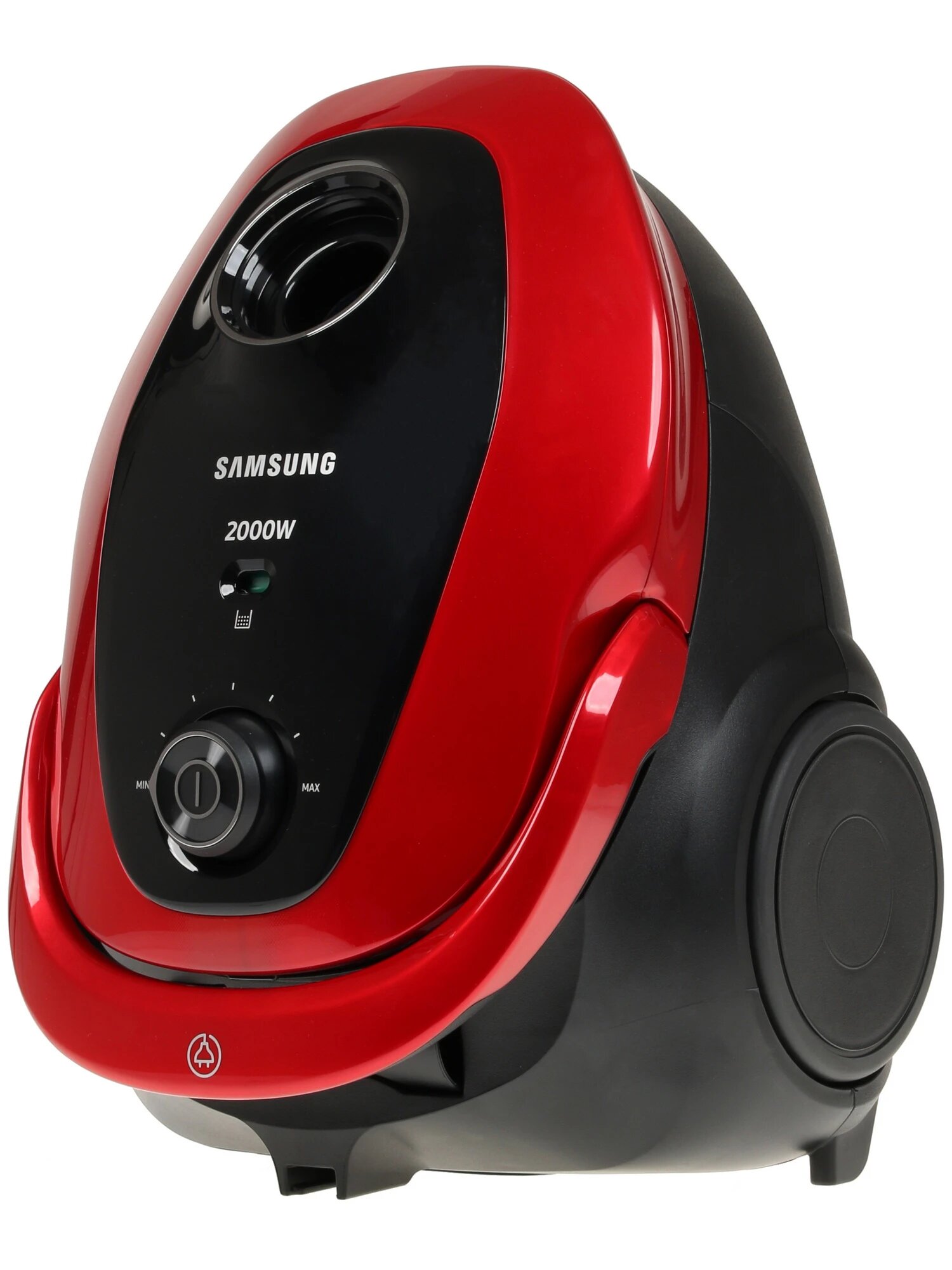 Изображение Пылесос Samsung VC20M257AWR, сухой, мешок, телескопическая труба, 2000 Вт, красный/черный