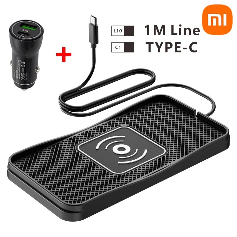 Автомобильное беспроводное зарядное устройство Xiaomi для Iphone 16 15 15 Pro Max 14 13 12X Samsung S24 S23, беспроводное автомобильное зарядное устройство, силиконовая подставка, новинка TC2