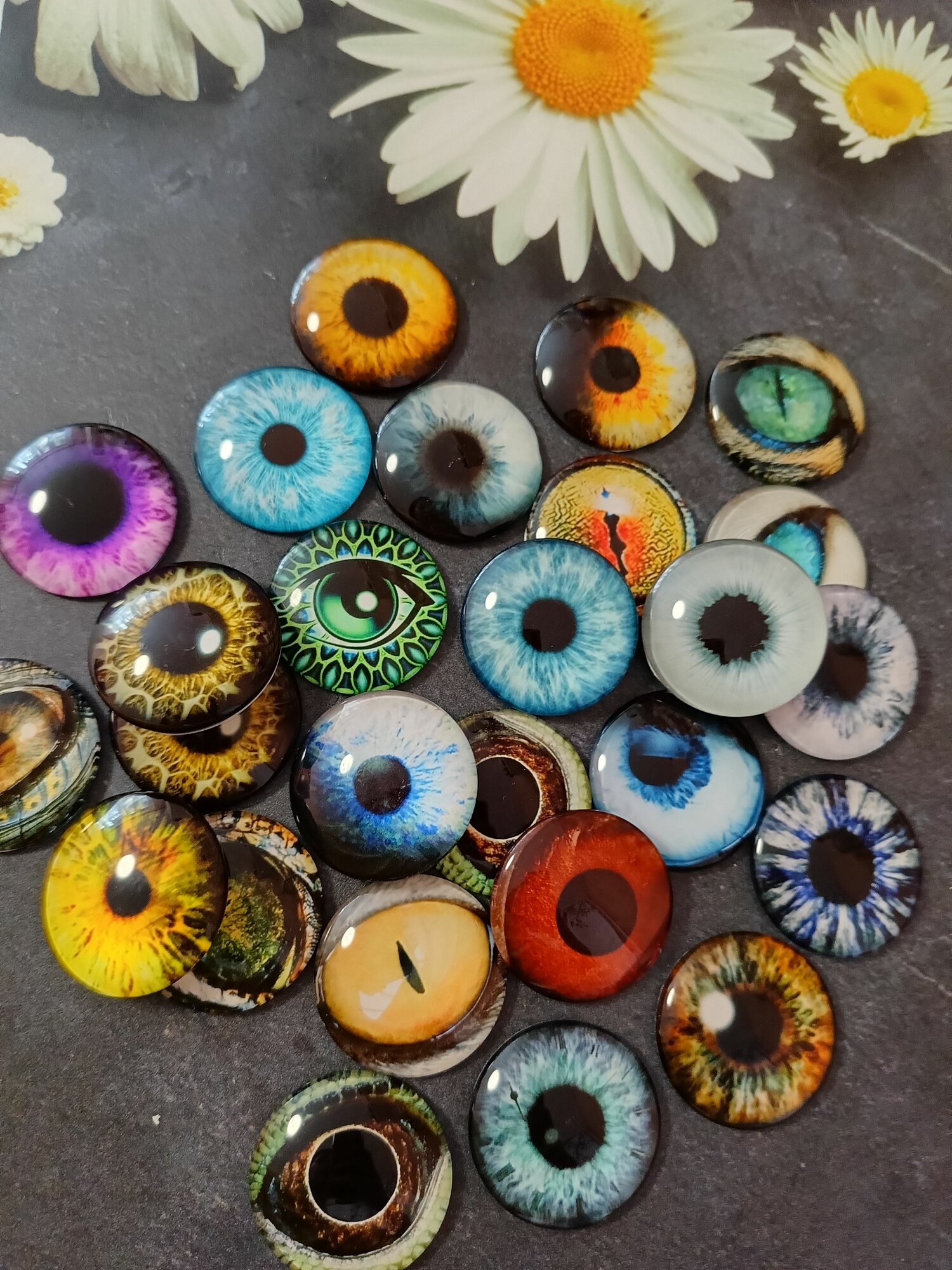 Глаз кабошон стеклянный 1шт 4см — фото 1