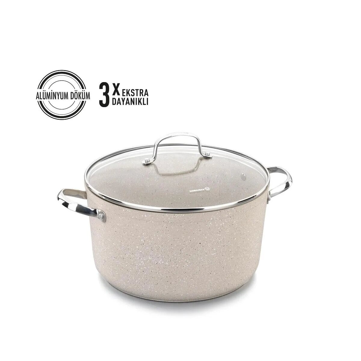 Кастрюля Korkmaz A1260 GRANITA, алюминий, антипригарное покрытие, 3 л, для индукции, с крышкой