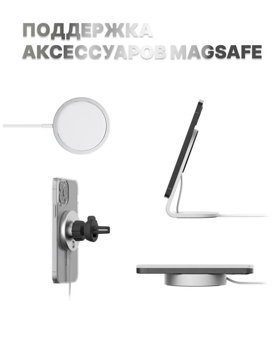 Чехол для iPhone 16 Pro MagSafe, прозрачный, силиконовый, ударопрочный — фото 1