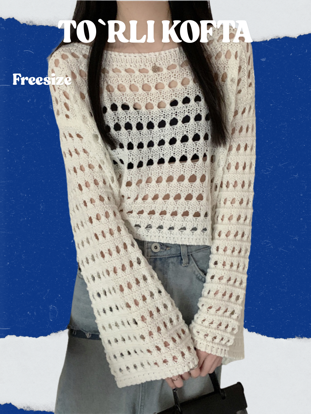 Свитер , размер freesize, черно-белый