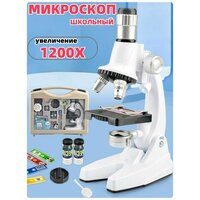 Микроскоп учебный монокулярный, 200х-1200х