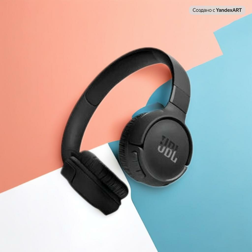 Наушники JBL Tune 520 BT, накладные, беспроводные, RGB-подсветка, охват, черные
