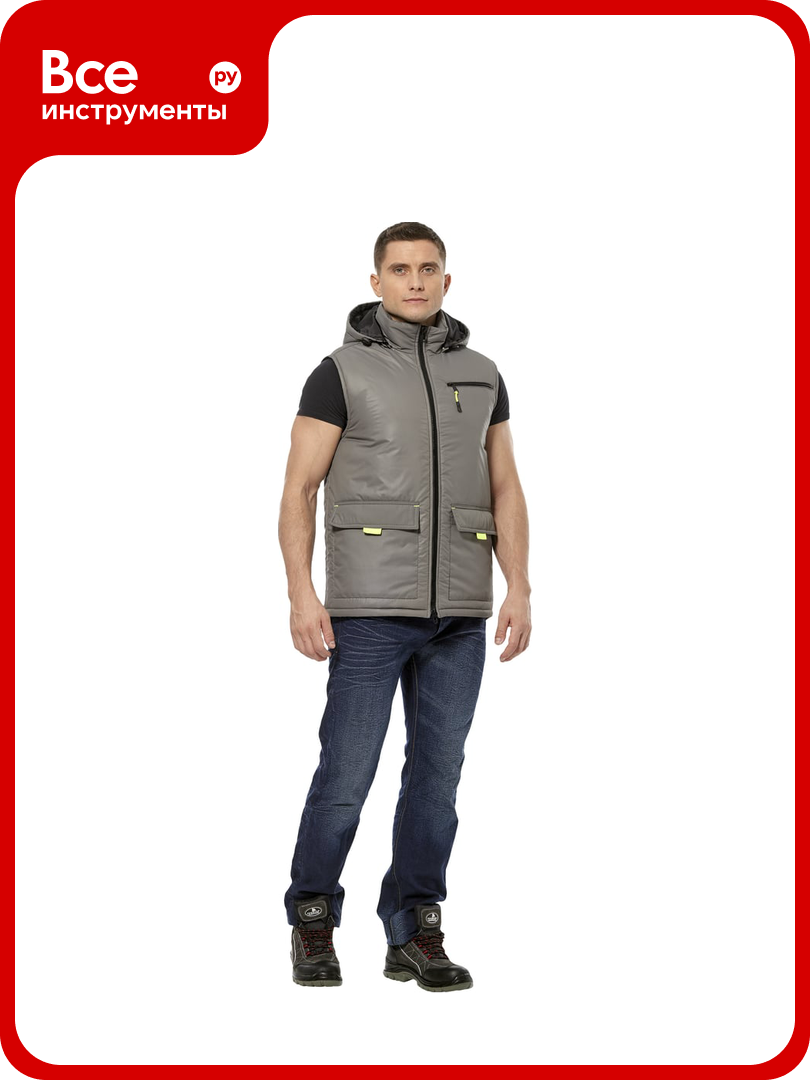 Жилет Эксперт Спецодежда Универсальный серый/неоновый р. 44-46 рост 170-176 6446000029551