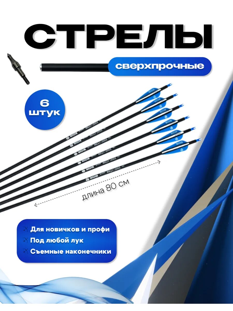 Стрелы для лука микс карбон 6шт