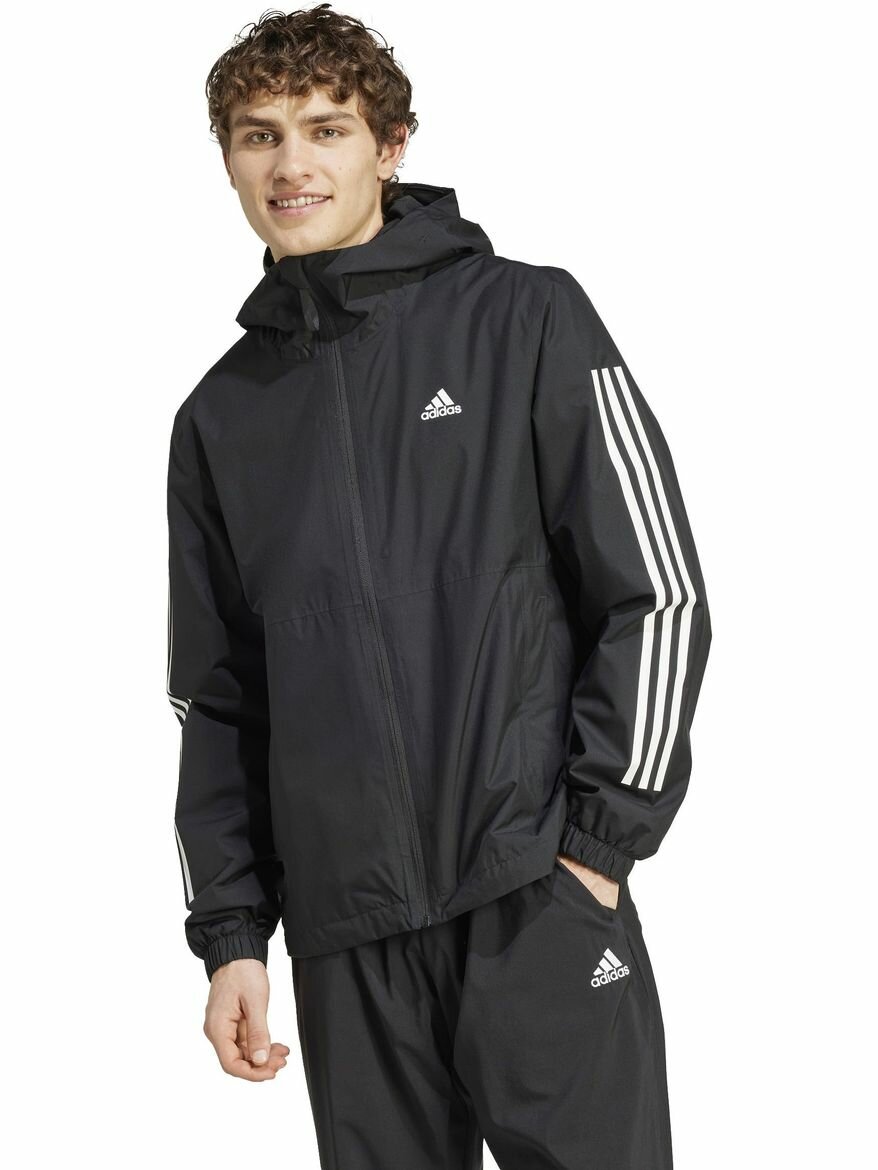 Куртка adidas Essentials 3-Stripes Rain.rdy Jacket, размер S INT, черный