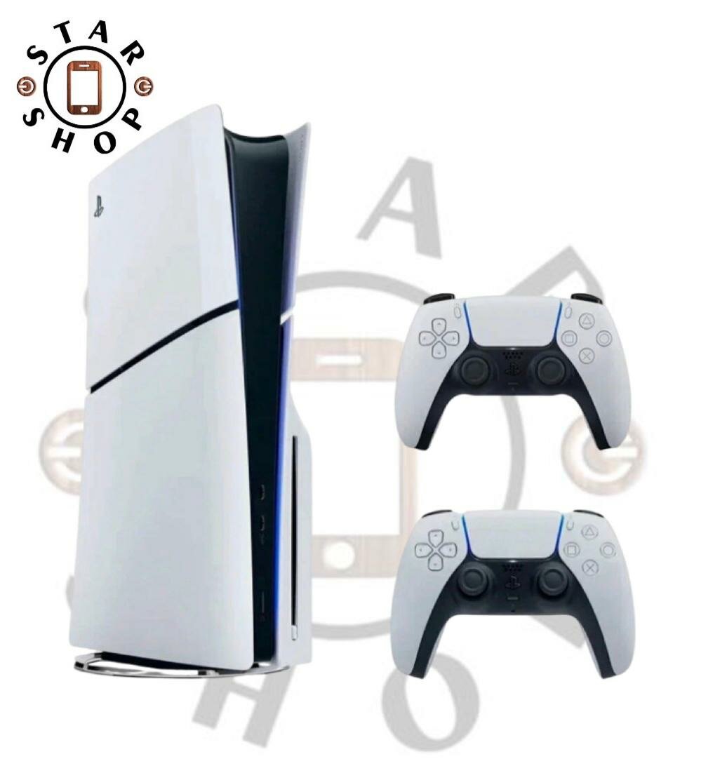 Игровая приставка Sony PlayStation 5 Slim, с дисководом 1000 ГБ SSD, без игр, белый + 2-й геймпад