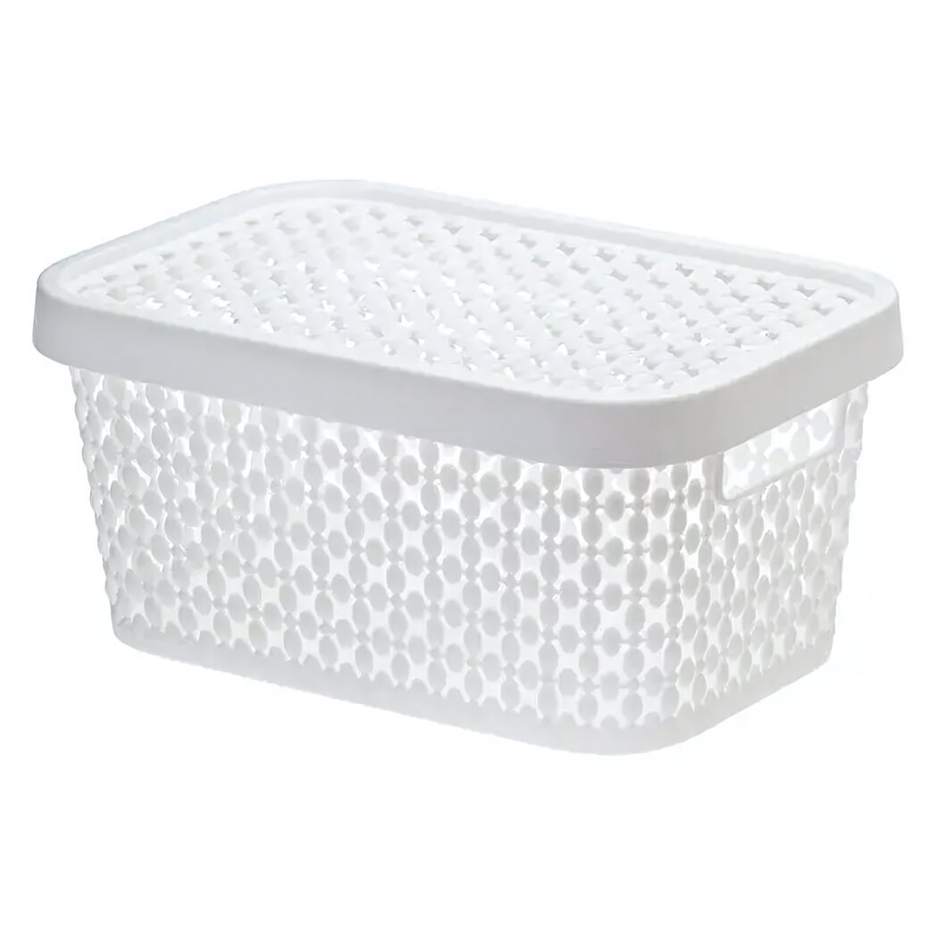 Коробка пластиковая для хранения с крышкой 15 л цвет белый серия «пирула»