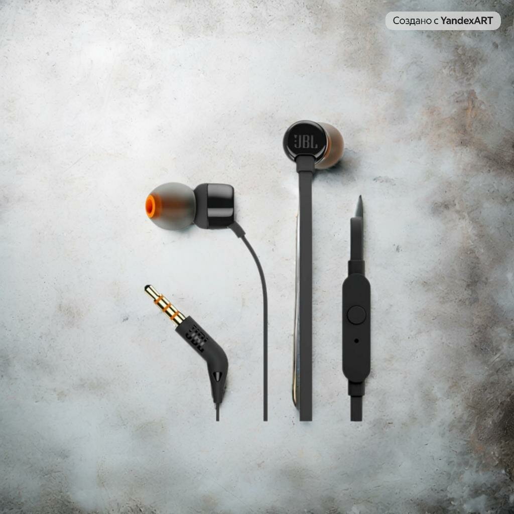 Наушники JBL Tune 110, с регулировкой громкости, внутриканальные, черные