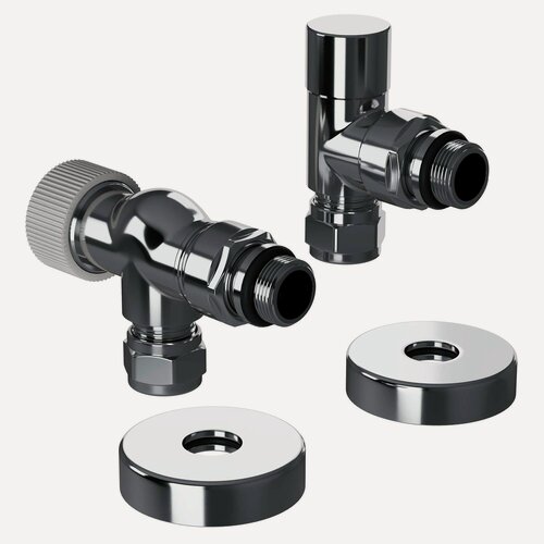 Изображение товара Краны для радиатора отопления 1/2 осевой Royal Thermo Design PRO М30х1,5 хром Термостатический комплект для батареи