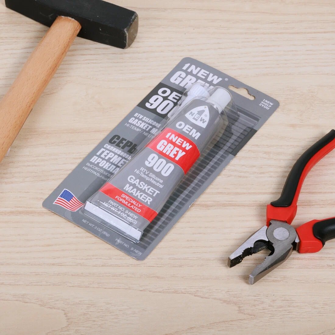 Силиконовый герметик для ремонта автомобиля 1 New прокладок высокотемпературный нейтральный ОЕМ 900 9-NEW 85 мл 0.085 кг тюбик