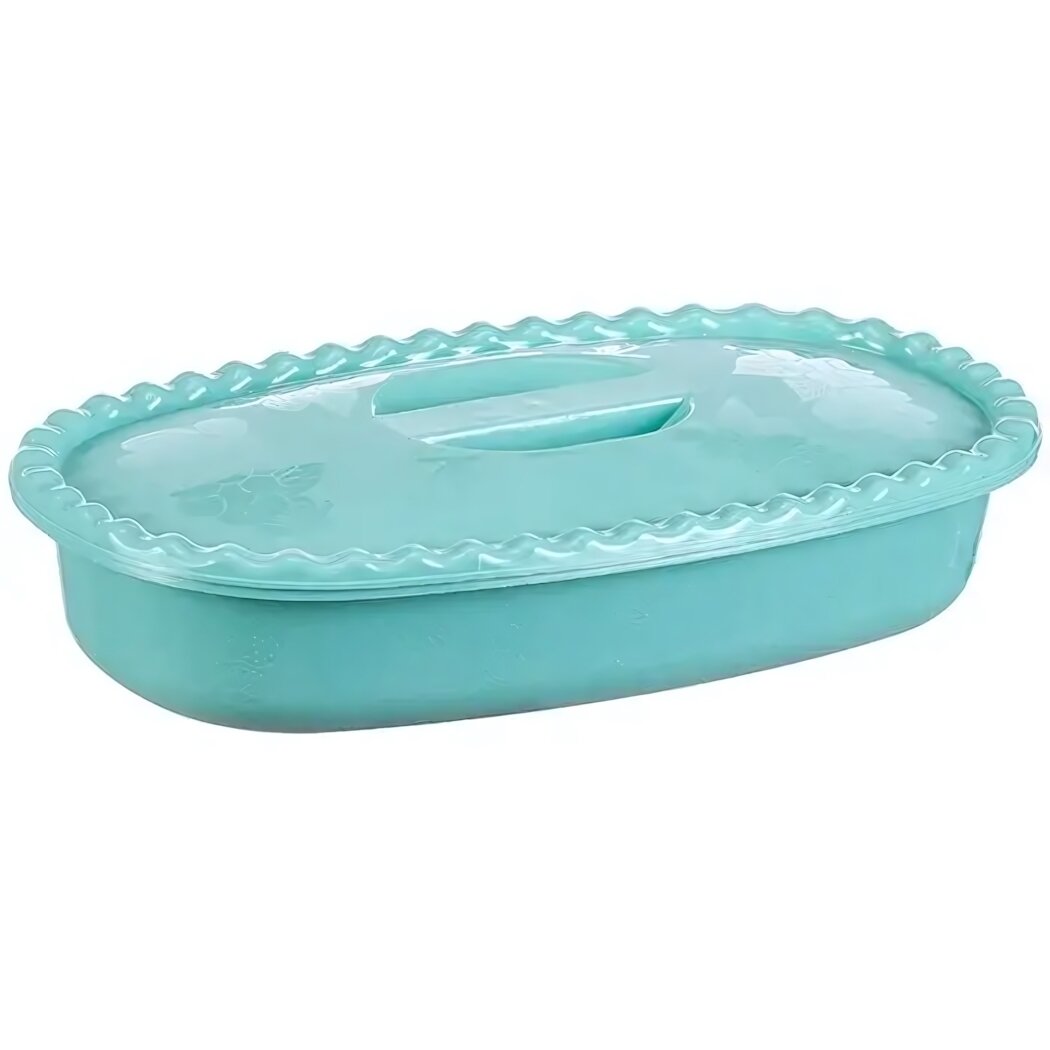 Контейнер пластиковый прямоугольный с крышкой 27 л герметичный цвет аквамарин