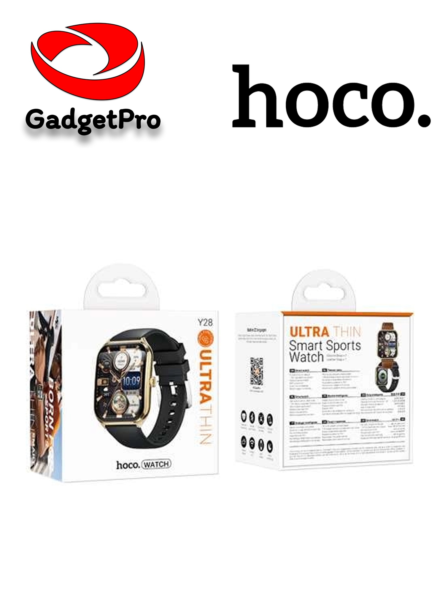 Смарт-часы Hoco Y28 AMOLED 1.78", IP68, SpO2, звонки, уведомления, силикон, черный