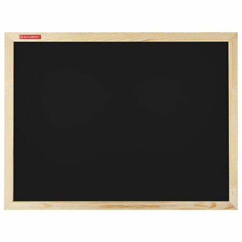 Доска для мела магнитная 45х60 см черная деревянная рамка BRAUBERG "Wood"