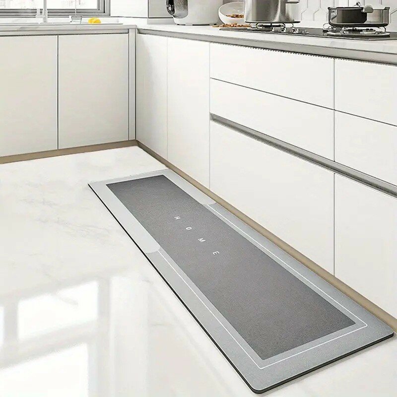 Silicon diatom mud doormat kitchen mat with water absorption and antislip design for home entryway and living room gray 30x40cm