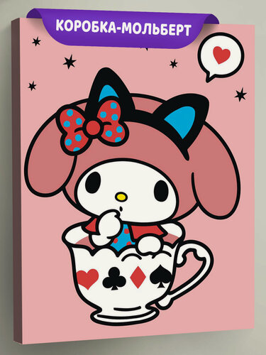 Изображение товара Картина по номерам на холсте с подрамником "Хеллоу Китти Hello Kitty: Мелоди арт" Раскраска 40x50 см, Детская Животные