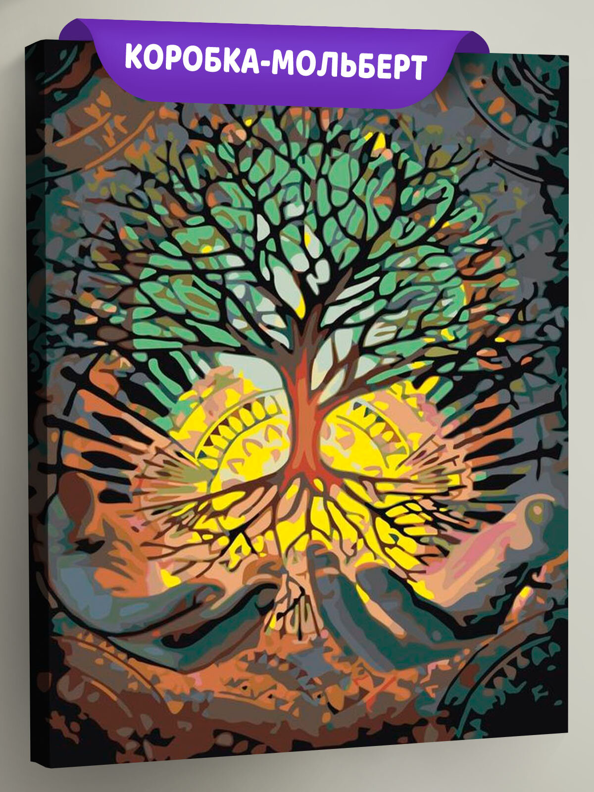 Картина по номерам ЖПН на холсте с подрамником Раскраска 40х50 Дерево Жизни Руки Любовь Романтика